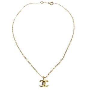 Chanel Cc Pendant Metal Gold Gold_Plated Necklace Jewelry